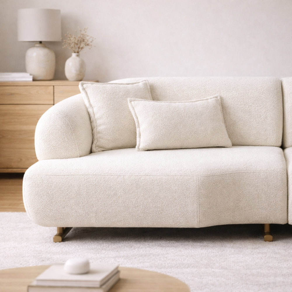 Cordular Sofa - 3 Seater White Boho Couch