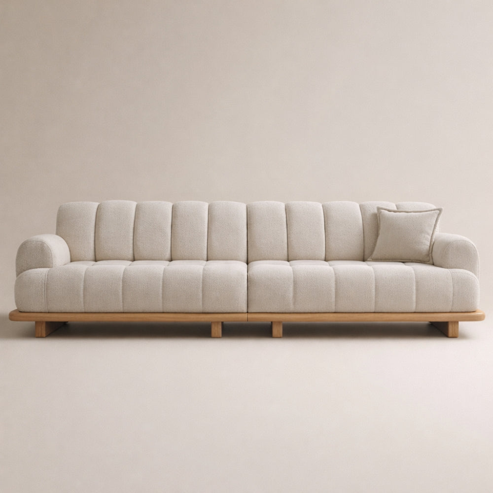 Cordular Sofa - 3 Seater Beige Boucle Couch