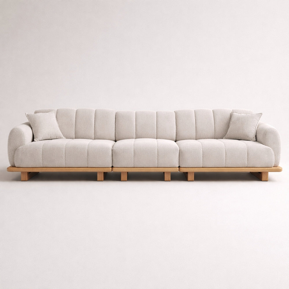 Cordular Sofa - 4 Seater Beige Boucle Couch