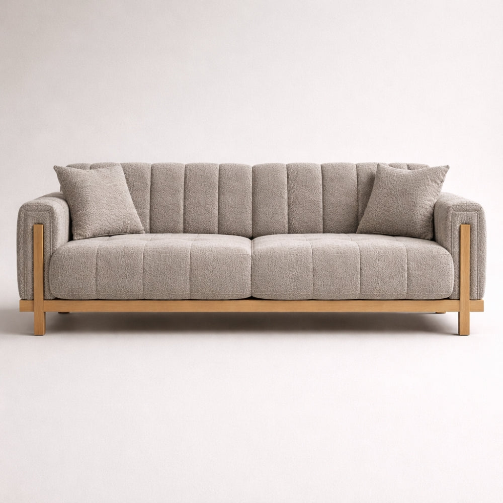 Cordular Sofa - Wood Gray Minimalist Cloud