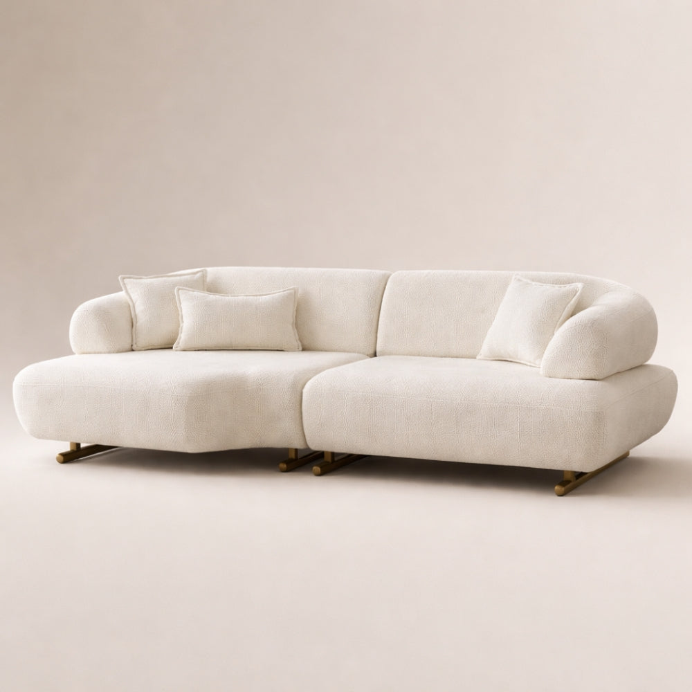 Cordular Sofa - 3 Seater White Boho Couch