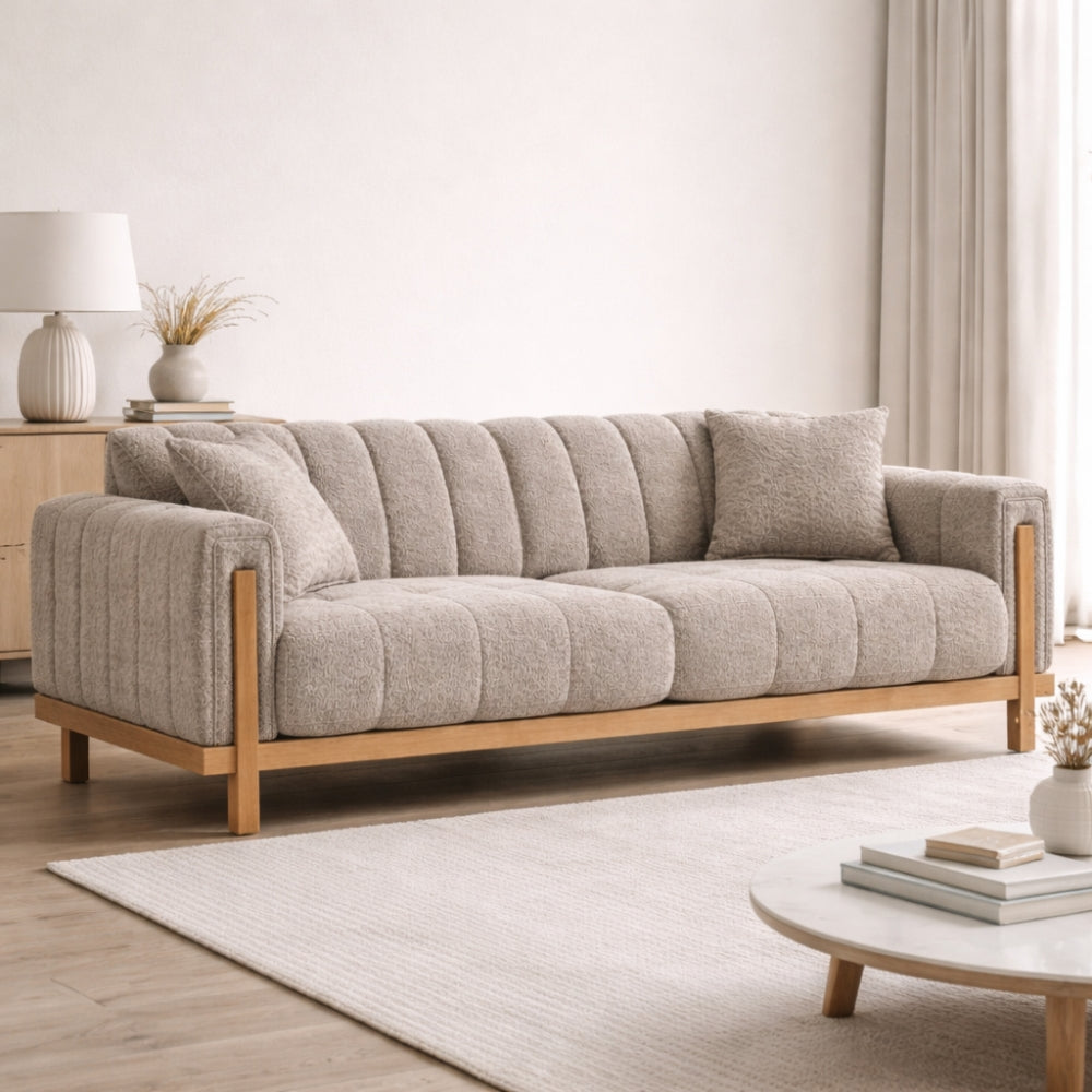 Cordular Sofa - Wood Gray Minimalist Cloud