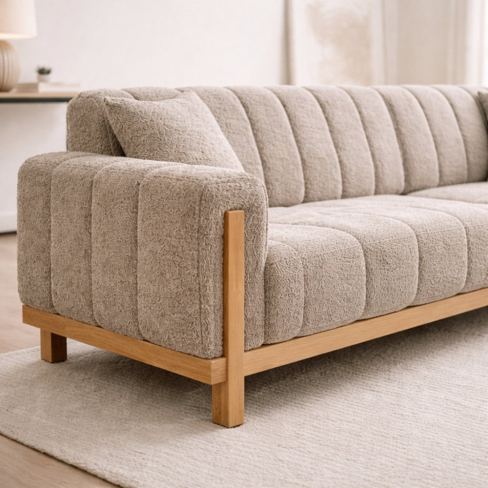 Cordular Sofa - Wood Gray Minimalist Cloud